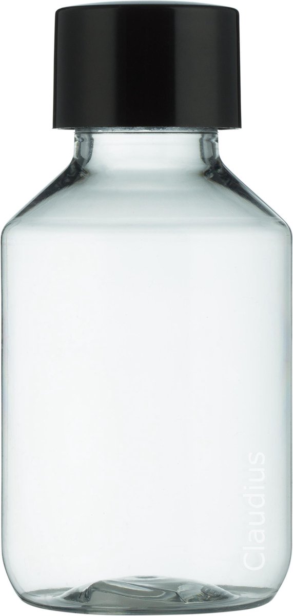 Lege Plastic Fles 100 ml PET transparant - met zwarte dop - set van 10 stuks - Navulbaar - Leeg