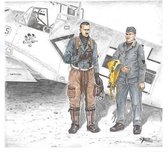 1:72 CMK F72369 Bf 109E ace A. Galland and mechanic - Resin Figures Resin onderdeel