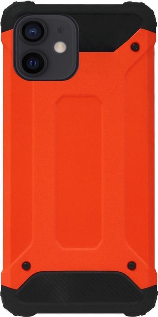 WLONS Rubber Kunststof Bumper Case Hoesje Geschikt Voor iPhone 12 Mini - Oranje