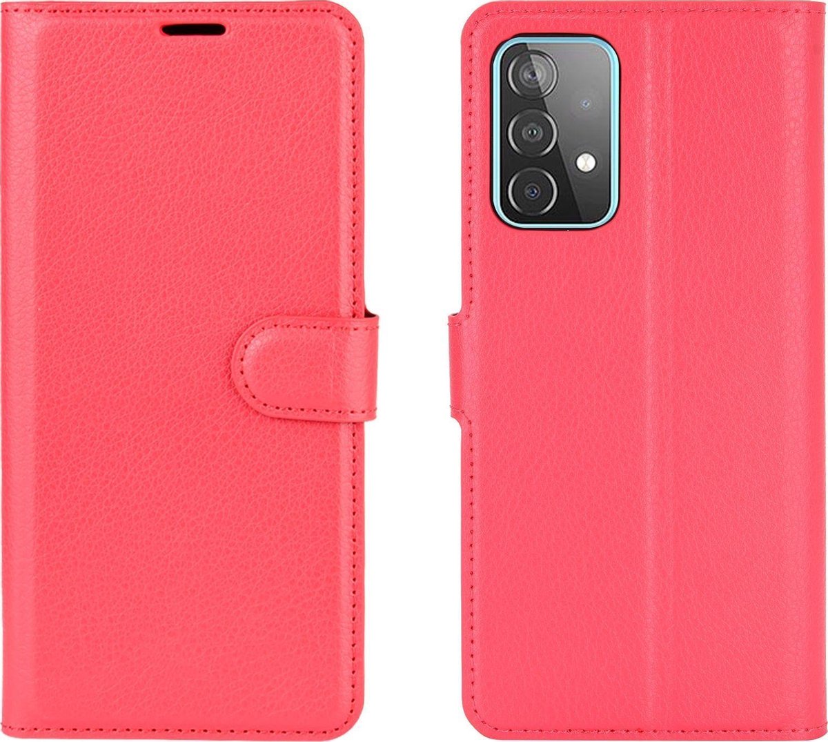Mobigear Telefoonhoesje geschikt voor Samsung Galaxy A52s 5G Hoesje | Mobigear Classic Bookcase Portemonnee | Pasjeshouder voor 3 Pasjes | Telefoonhoesje voor Pinpas / OV Kaart / Rijbewijs - Rood