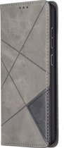 Samsung Galaxy A72 Hoesje - Mobigear - Rhombus Slim Serie - Kunstlederen Bookcase - Grijs - Hoesje Geschikt Voor Samsung Galaxy A72
