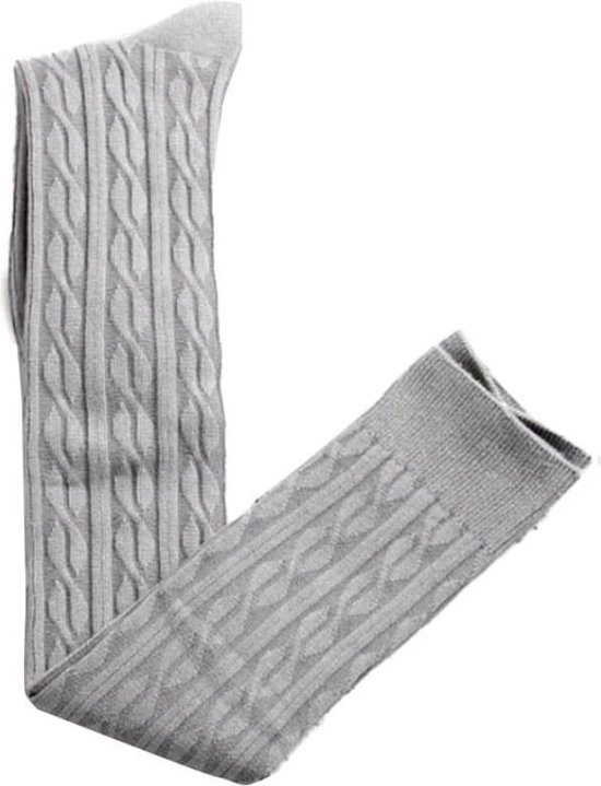 Zachte hoge sokken overknee - grijs - stretch - one-size - comfortabel