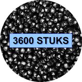 Fako Bijoux® - Hartjes Kralen Bulk - Acryl - 7mm - Sieraden Maken - 3600 Stuks - Zwart/Wit