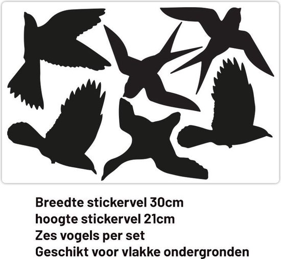 Scarp specificeren Zoek machine optimalisatie Vogelbescherming stickers raam ZWART | vogelstickers raam buiten | Zwarte  raamstickers... | bol.com