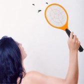 Elektrische vliegenmepper - ongediertebestrijder - Fly swatter - tegen muggen vliegen - elektrisch - wespen - oranje - schadeloos voor huisdieren/mensen