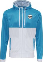 FitProWear Retro Sportvest Heren - Blauw/Wit - Maat S - Zip Hoodie - Vest - Sportvest - Trainingsjas - Trainingsjack - Vest Polyester - Zoodie - Vest Heren - Sportvest Heren