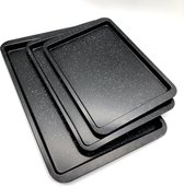 Sterk Bakplaten in Koolstofstaal - Set van 3 Bakplaten voor Oven - Anti-aanblak laag - Ovenblakplaten