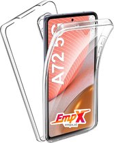 Samsung Galaxy A72 5G Hoesje Transparant 360° graden TPU siliconen 2 in 1 hoesje Samsung A72 5G Hoesje - A72 5G hoesje transparant siliconen - 360 hoesje met screenprotector