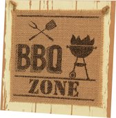 Wooden Sign "BBQ Zone"