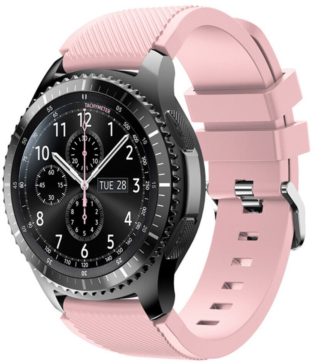 Siliconen bandje geschikt voor Samsung Galaxy Watch - 46mm - roze
