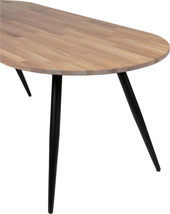 WOOOD de table ovale WOOOD Tablo Incl. Pied conique 2 positions - Gris huile - Chêne - 74,4x220x90