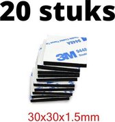 Dubbelzijdige Stickers 3M - 20 STUKS - Plakkers - Extra Sterk - Ophangen Poster en Foto - Knutselen - 30 x 30 x 1.5 mm - Plakkertjes - Klevers - Montage - DIY