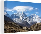 Canvas Schilderij Himalaya-berg in Nepal - 60x40 cm - Wanddecoratie