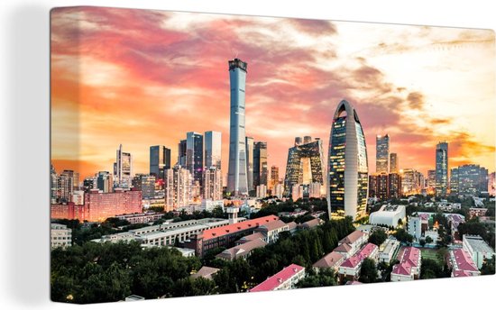 Chinese stad Beijing Canvas - Foto print op Canvas schilderij (Wanddecoratie woonkamer / slaapkamer)