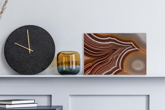 Peintures sur toile - Gros plan d'une agate en couches - 30x20 cm - Décoration murale