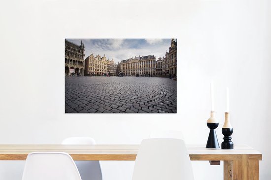 Toile Peinture Architecture - Bruxelles - België - 90x60 cm - Décoration murale