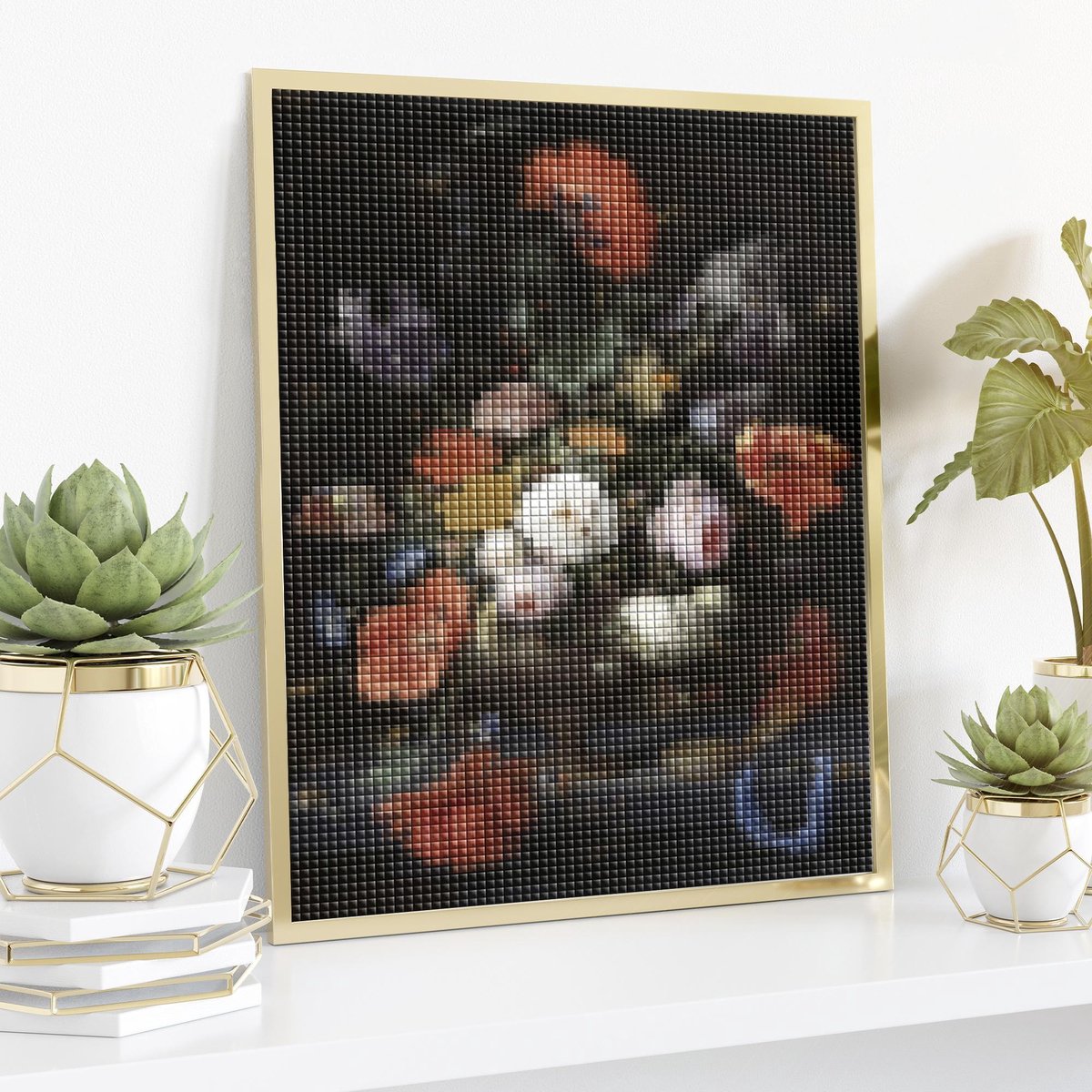 Happy Painter Diamond Painting Volwassenen - Rustiek Boeket - 40x60cm - Diamond Painting Pakket Volledig — afbeelding 3
