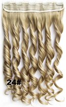 Clip in hair extensions 1 baan wavy blond - 24#