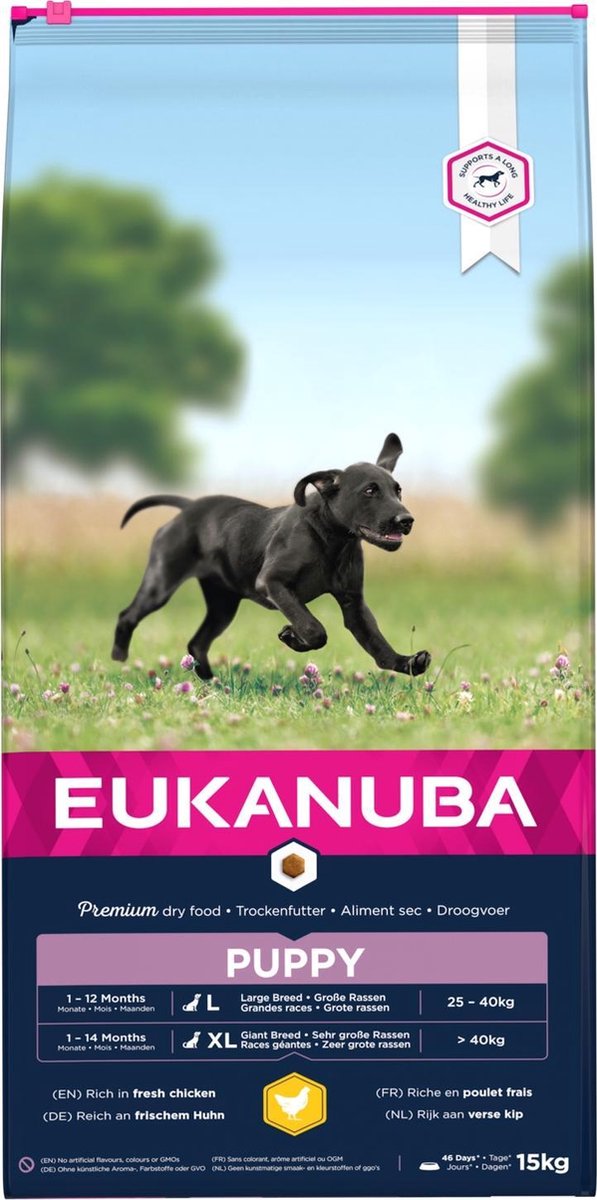 Eukanuba Dog Puppy Large Breed Puppybrokken Kip 15kg