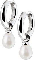 Nana dames Klapoorringen parel 15mm 3mm zilver 925