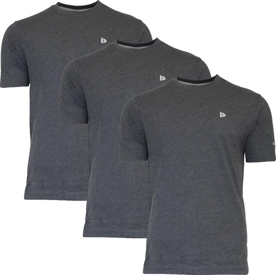 3-Pack Donnay T-shirt (599008) - Sportshirt - Heren - Charcoal marl - maat 3XL