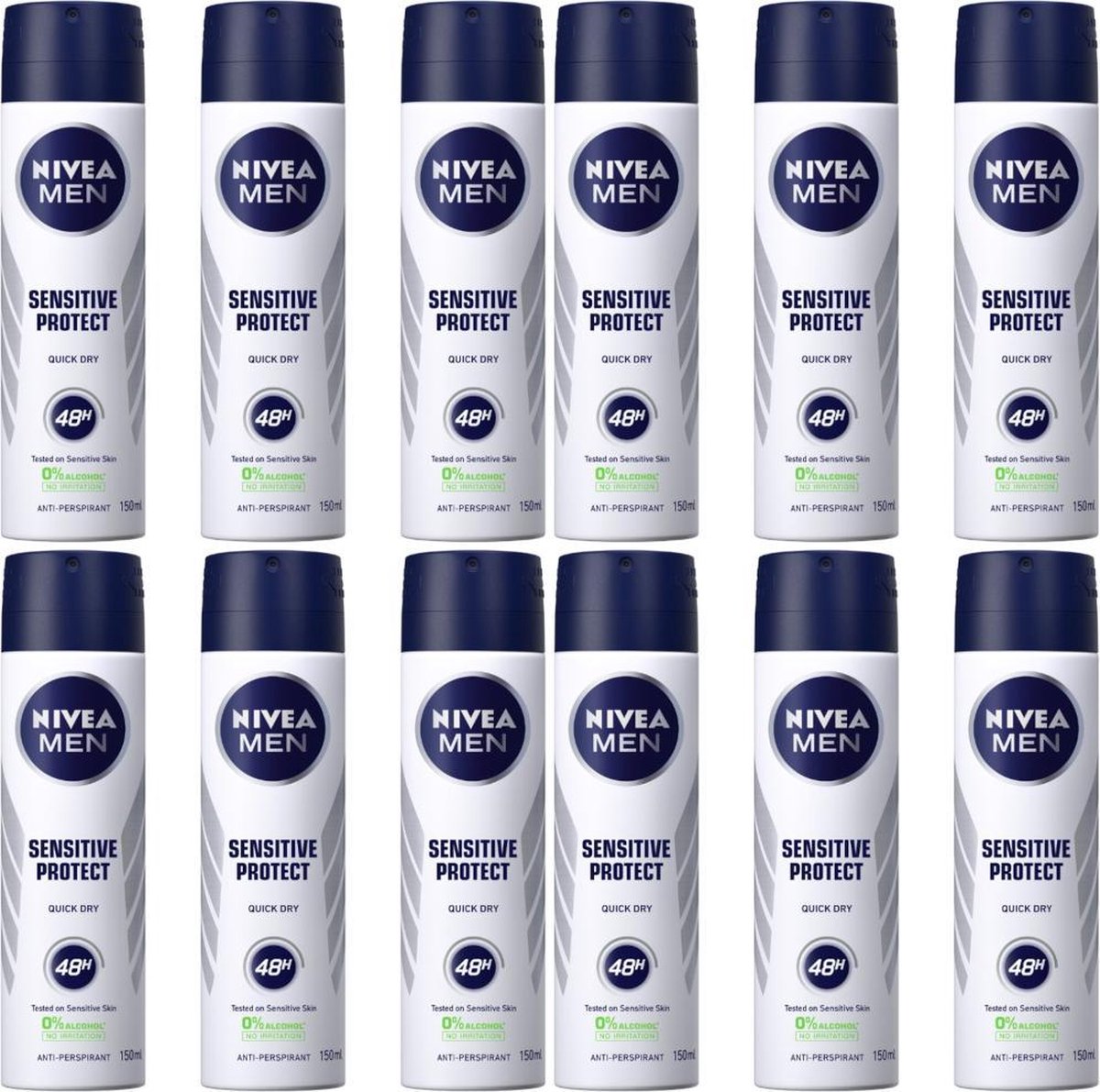 Goedkoopste NIVEA Sensitive Protect Deo Spray Men - JUMBOPAK 12 x 150 ml