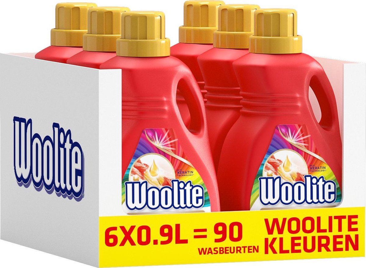Woolite Kleuren Wasmiddel voor Gekleurde Was met Keratine - 90 Wasbeurten - 5,4 L