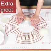 Deegmat Groot | Siliconen bakmat | ovenmat | Deegmat 80x60 cm |Bakmat Anti-Stick | Hittebestendig | Deegmat Siliconen | Patisseriemat | Rood | Deegmat Met Afmeting en Bemating | Siliconen Dee