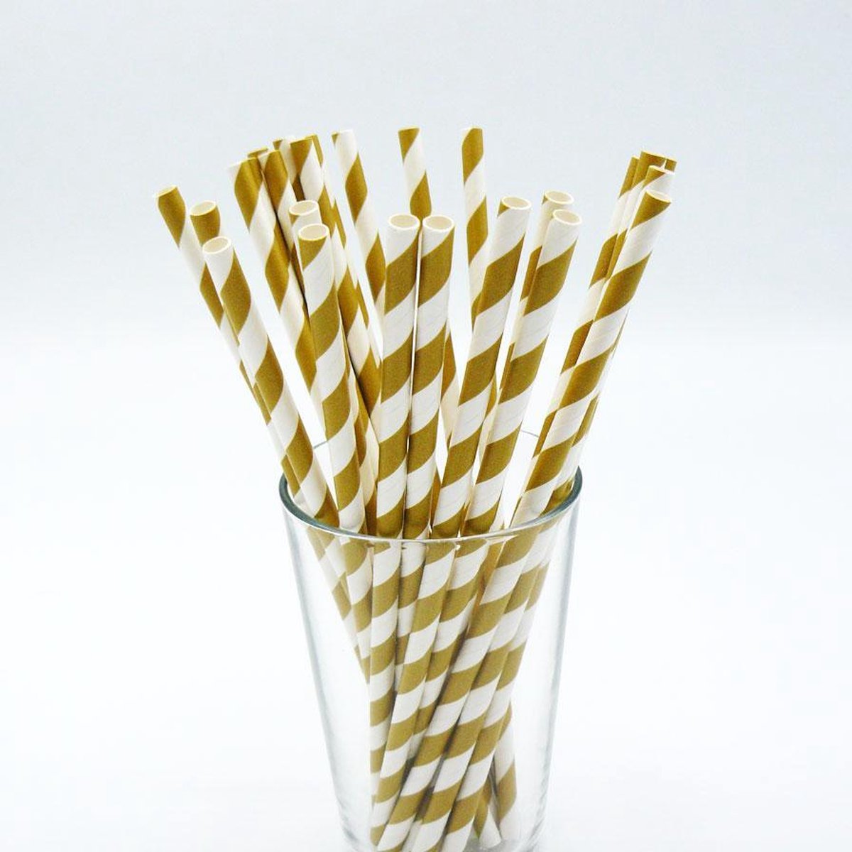 Papieren Rietjes - Goud & Wit - 25 stuks - 20 cm - Kartonnen Rietjes - Paper Straws