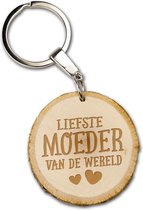 Boomschijf sleutelhanger "Liefste Moeder"