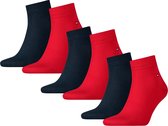 Tommy Hilfiger Quartersocks  Sokken - Maat 39-42 - Mannen - Rood/Donkerblauw