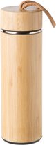 Gepersonaliseerde bamboe thermofles met uw eigen tekst of naam - drinkfles - Ook eigen ontwerp is mogelijk