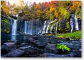 Shiraito waterval in de herfst, Japan - 70x50 Canvas Liggend -