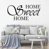 Muursticker "Home Sweet Home" - Zwart - 80 x 40 cm - Muurdecoratie Woonkamer - Muurdecoratie Slaapkamer