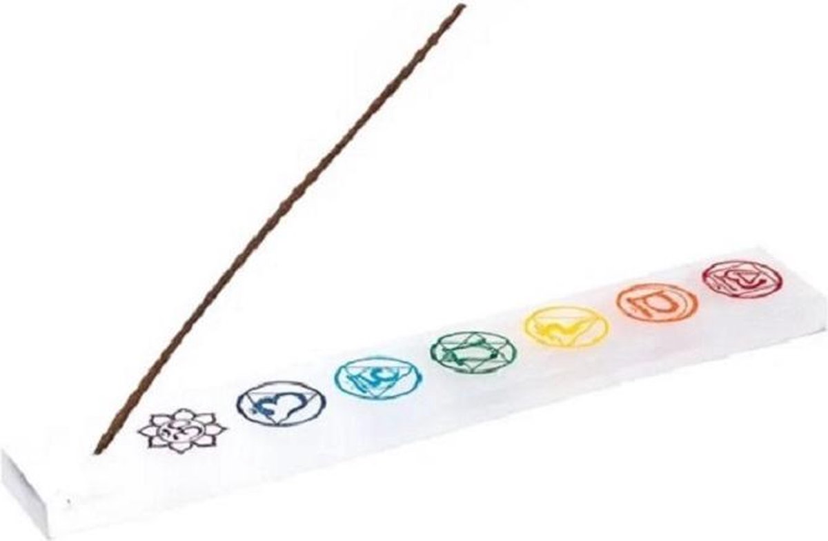 Goedkoopste Wierookhouder - Seleniet - 7 Chakra’s - 25cm