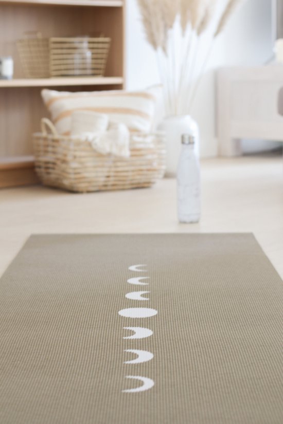 Tapis de yoga écologique collant extra épais lune vert foncé - Lotus | 6 mm | tapis de fitness | tapis de sport | tapis de Pilates