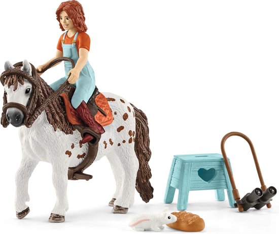 Schleich Horse Club - Mia & Spotty - Speelfigurenset - Kinderspeelgoed voor Jongens en Meisjes - 5 tot 12 jaar - 9 Onderdelen