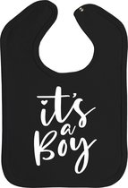 Slabbetjes - slabber - slab - baby - It's a boy - drukknoop - stuks 1 - zwart