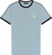 Fred Perry Ringer T-shirt - Mannen - licht blauw - wit