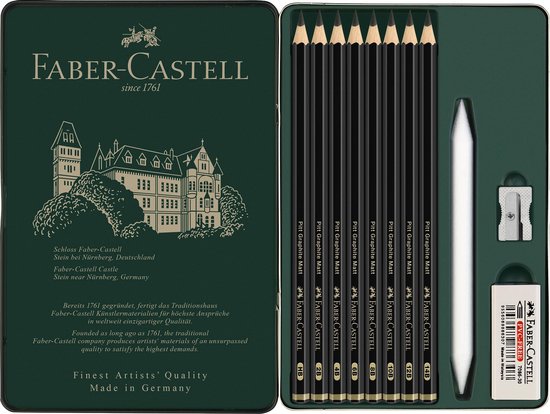 Foto: Faber castell grafietpotlood pitt mat 8 stuks gum doezelaar puntenslijper matzwart fc 115220