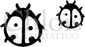 Chloïs Glittertattoo Sjabloon 5 Stuks - Lady Bug - Duo Stencil - CH1603 - 5 stuks gelijke zelfklevende sjablonen in verpakking - Geschikt voor 10 Tattoos - Nep Tattoo - Geschikt vo