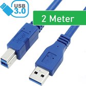 USB Kabel Printer - USB A 3.0 naar USB B 3.0 - 2 Meter - USB A naar USB B - USB 3.0 kabel voor Printer - USB Kabel Printer A B - Nieuwe Versie Superspeed Kabel