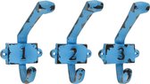 Esschert Design Kapstokhaak 9,4 X 6,8 X 11,3 Cm Gietijzer Blauw 3 Stuks