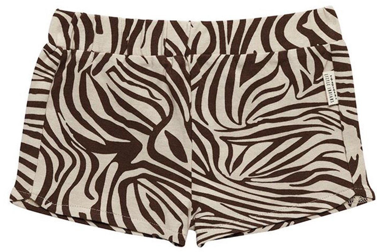 Little Indians Short Zebra Meisjes Katoen Bruin/crème Maat 80