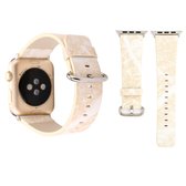 42mm mode marmeren ader textuur polshorloge lederen band (goud) voor Apple Watch Series 3 & 2 & 1