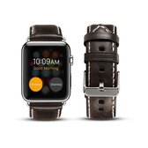 Voor Apple Watch Series 5 & 4 44mm / 3 & 2 & 1 42mm Oil Wax Retro Cowhide Strap Horlogeband (Zwart)