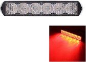 18 W 1080LM 6-LED Rood Licht Bedraad Auto Knipperend Waarschuwingssignaal Lamp, DC 12-24 V, draad Lengte: 90 cm