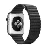 Voor Apple Watch 42 mm lus magnetische sluiting sluiting PU lederen horlogeband (zwart)