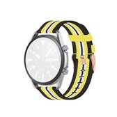 Voor Galaxy Watch 3 45 mm geweven nylon getextureerde band, maat: gratis maat 22 mm (zwart geel)