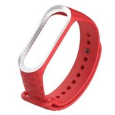 Voor Xiaomi 3/4 Diamond Texture Tweekleurige siliconen band, riemlengte: 23 cm (rood wit)